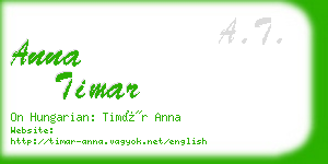 anna timar business card